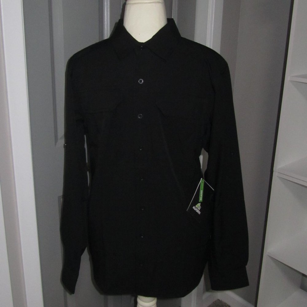 Men's ALLFORTH Wilderness Long Sleeve Black Shirt Size Small NWT.
